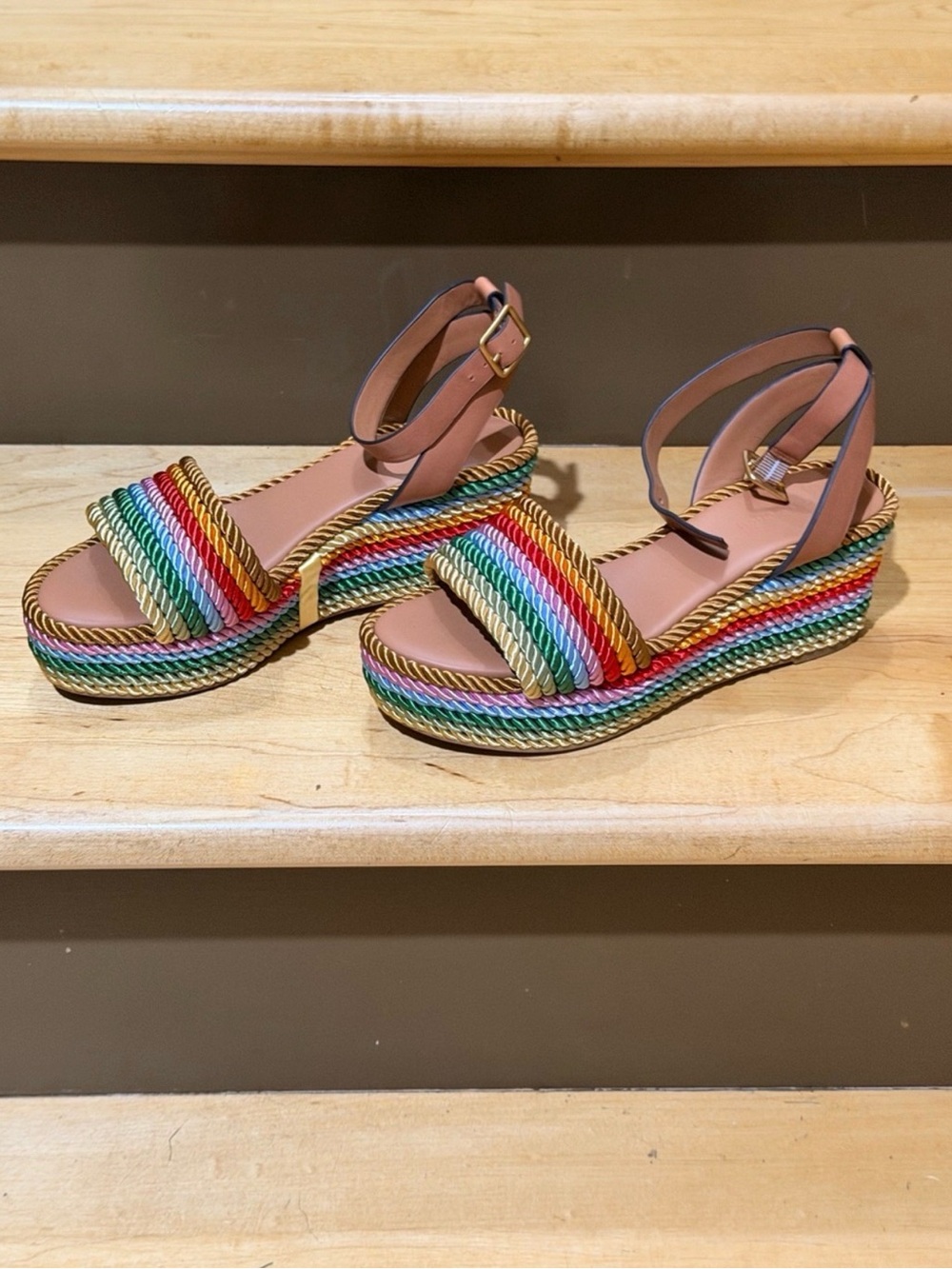 Tory Burch Stripped Multi-Color Rope Espadrille 5.5 - Picture 2 of 9